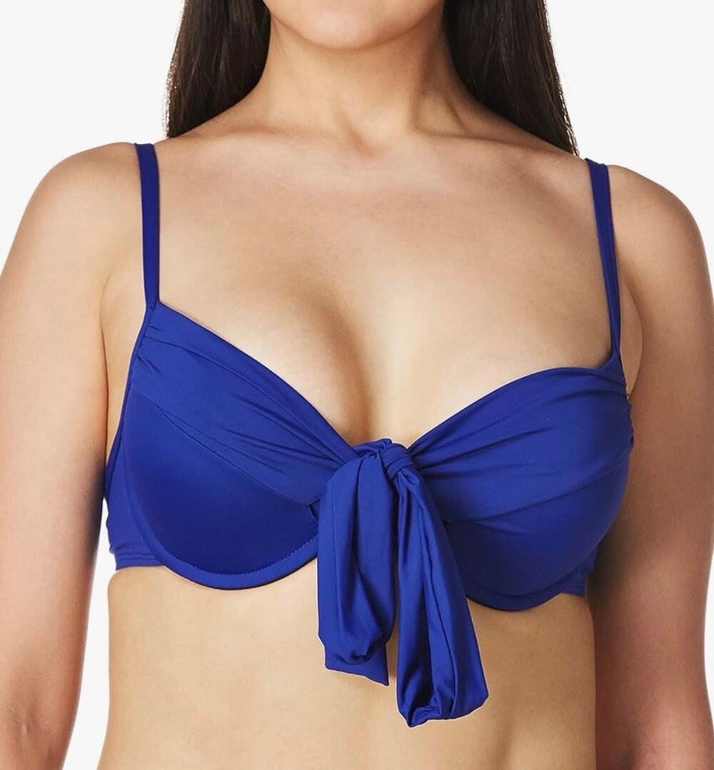 La Blanca Blueberry Island Goddess Wrap UW Bikini Top 8 NWT